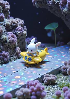 Bunny Pilot in Underwater Wonderland