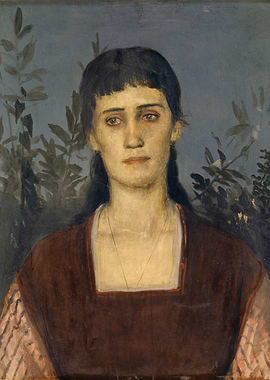 Portrait of a Woman with Plants