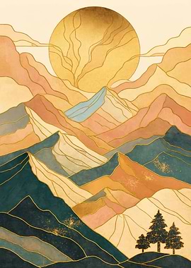 Abstract Landscape Kintsugi