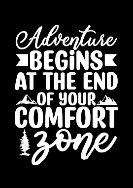 Adventure Begins Motivational Text Art