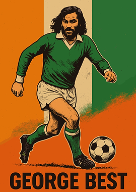 George Best Soccer Art