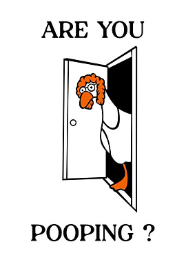 Are You Pooping? Funny Cartoon Image