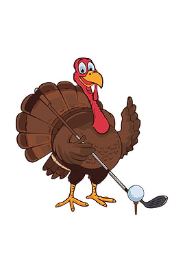 Funny Turkey Playing Golf