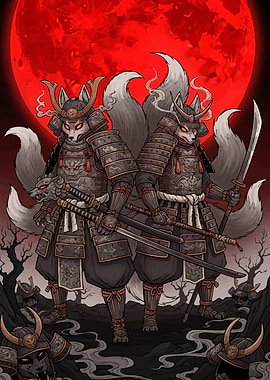 Fox Samurai Warriors Moon