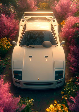 Ferrari F40 Floral Aesthetic