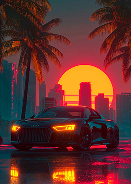 Audi R8 Retro wave