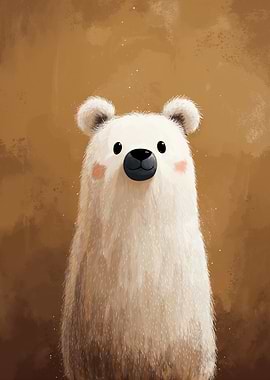 Cute White Bear Digital Art