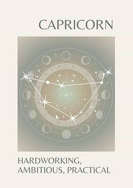 Capricorn Zodiac Sign Art Print