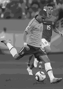 Soccer Player Kicking Ball Illustration