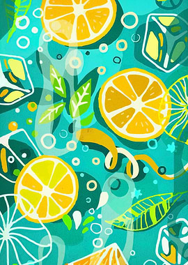 Citrus Splash: Refreshing Lemon and Ice