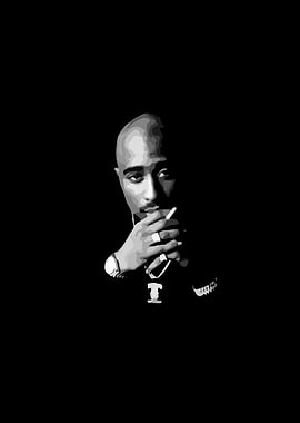 Tupac Shakur Black and White Portrait