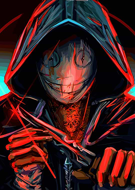 Hooded Figure with Mask and Blades