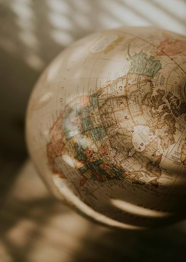 Vintage Globe Close-Up