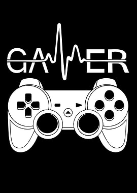 Gamer Heartbeat Controller Black and White