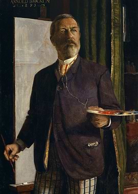 Arnold Böcklin Self-Portrait with Painting