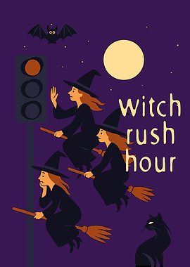 Witch Rush Hour Illustration