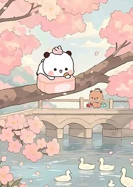 Cute Panda Bear Spring