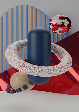 Abstract 3D Geometric Composition