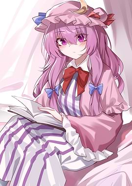 Anime Girl Reading in Bed