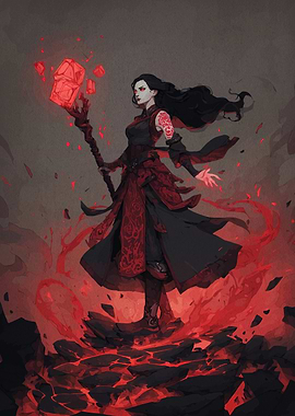 Red Magic Wielder Digital Art