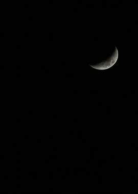 Crescent Moon in the Dark Sky