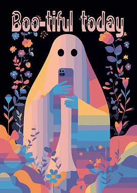 Boo-tiful Today Ghost Floral Selfie