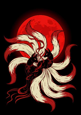 Nine-tailed Foxes Red Moon