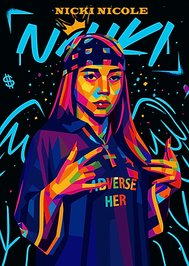 Nicki Nicole Colorful Pop Art Portrait