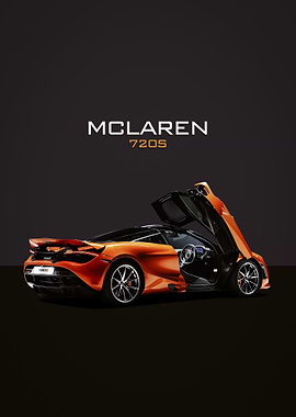 McLaren 720S Orange Sports Car
