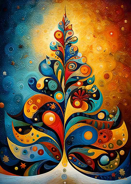 Celestial Tree of Light – Abstract Holiday Geometry