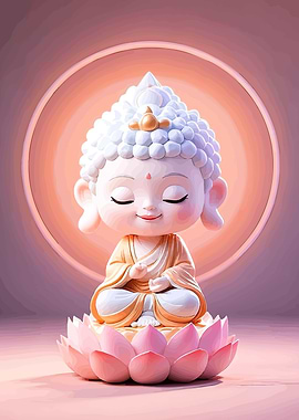 Cute Buddha Lotus Flower