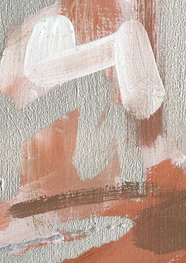 Abstract Painting with Pink, Silver and Earth Tones
