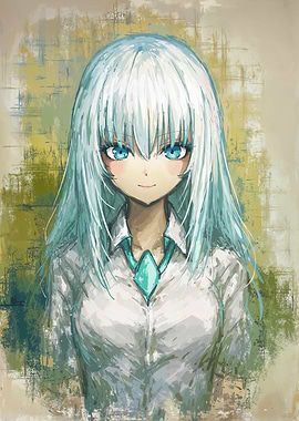 Anime Girl with Turquoise Eyes