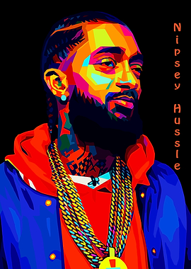 Nipsey Hussle Colorful Portrait