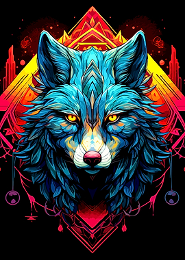 Geometric Wolf Portrait