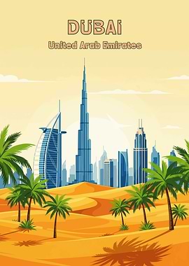 Dubai, United Arab Emirates Illustration