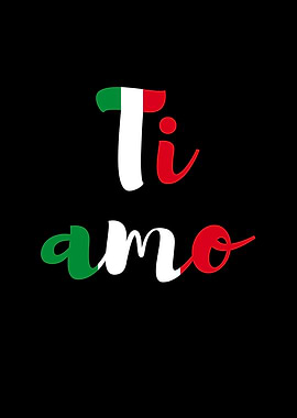 Ti amo Italian flag colors