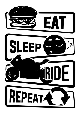 Eat Sleep Ride Repeat Motorcycle Graphic