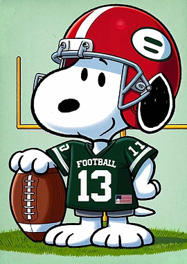Snoopy as a Football Player