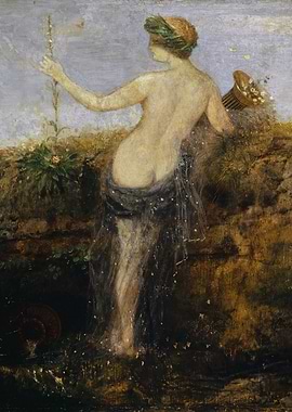 Nymph in Landscape Painting