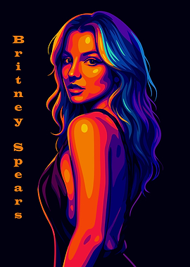 Britney Spears Colorful Portrait