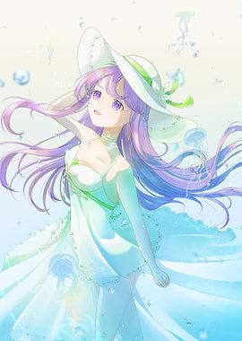 Anime Girl with Jellyfish