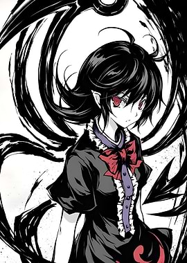 Anime Girl with Red Eyes and Bow