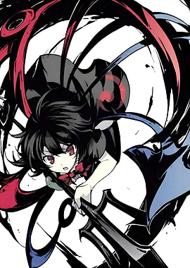 Anime Girl with Sword and Dark Energy