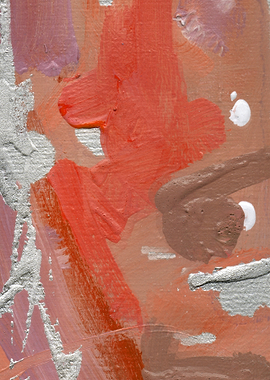 Abstract Painting Soft Pastels Pink and Silver