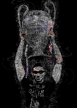 Achraf Hakimi with Trophy Scribble Art