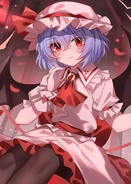 Anime Girl with Red Eyes and Wings