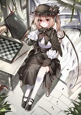 Anime Girl in Black Dress Illustration