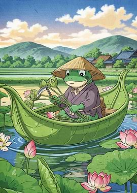 Frog Leaf Boat Lotus