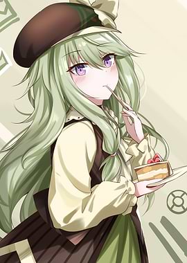 Anime Girl with Cake